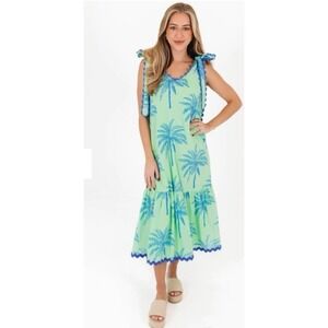 NWT J Marie Midi Dress Isla Ric Rac Sleeveless M Tropical Beach Vacation‎ Boho